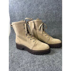 Nordstrom 9.5M Nomoonie-Lea Tan Suede Lace-Up Ankle Boots